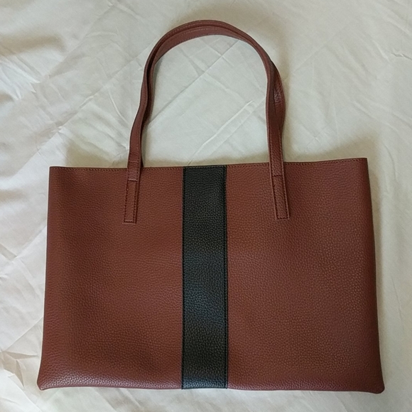Vince Camuto Handbags - Vince Camuto Brown with Black Stripe Tote Bag